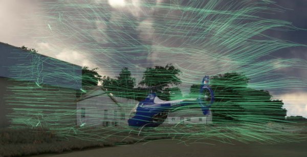 Ondulations vertes autour de l'appareil